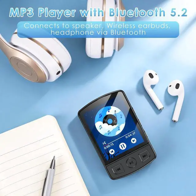 Alt view image 10 of 14 - MP3 Player with Bluetooth 5.2, 64GB Portable MP3 Player with Clip, Mini MP3 Music Player with Earphones FM Radio E-Book Reading HiFi-Speaker, Best Gift for Music Lovers