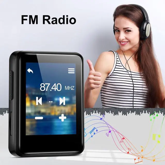 Alt view image 9 of 14 - MP3 Music Player 32GB with Bluetooth, Portable Mini Music Player with 1.8 inch Screen, Speakers, FM Radio, Recorder, Up to 512GB, Black