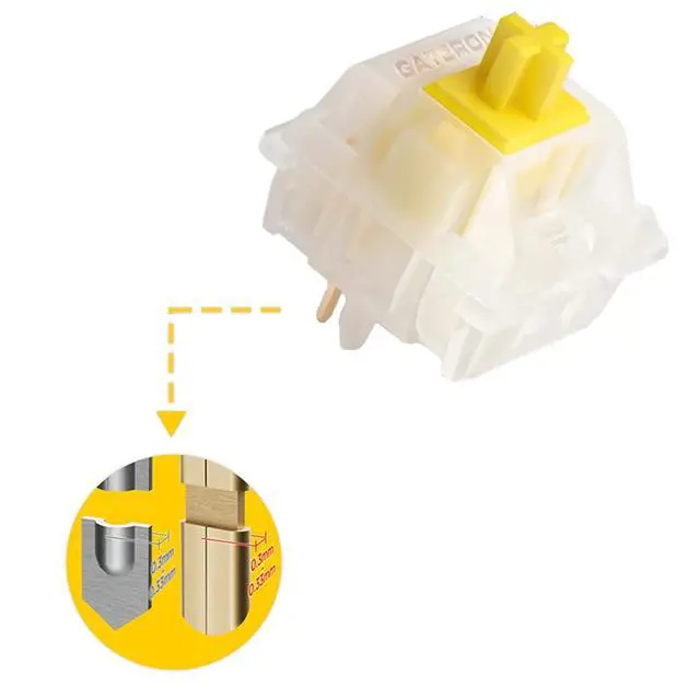 Alt view image 11 of 14 - Yellow Pro V2 Pre-lubed 5-Pin 50gf Linear Switches for All MX Mechanical Keyboard Game Keyboard(Milky Yellow Pro V2,72PCS)