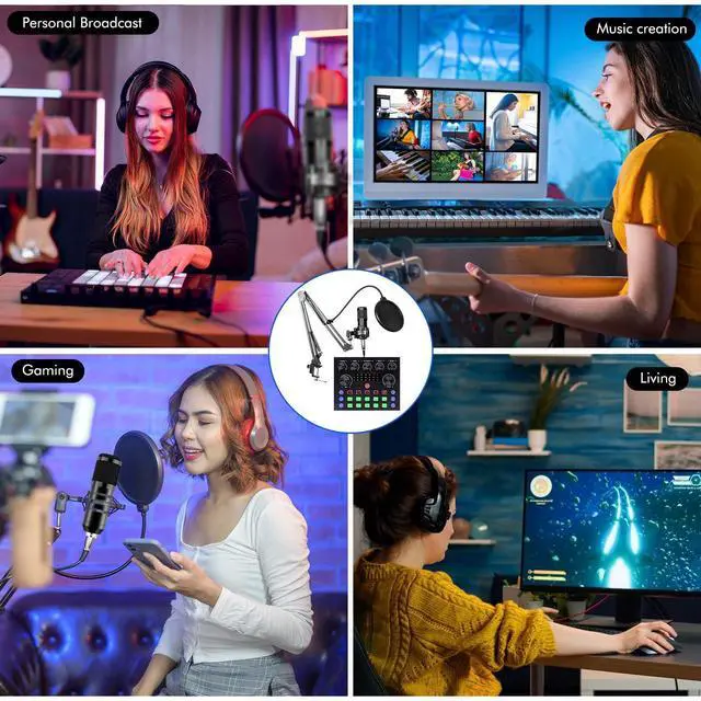 Alt view image 10 of 14 - Podcast Equipment Bundle, Podcast Microphone Bundle with BM-800 Microphone & V8s Sound Card, Recording Studio Equipment for Singing, Gaming, Live Streaming and YouTube Tiktok
