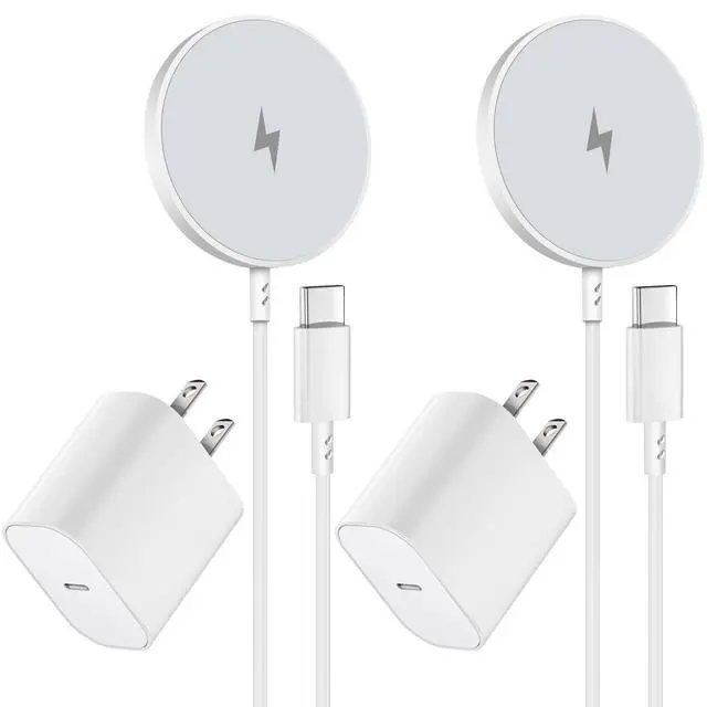 Alt view image 8 of 14 - Magnetic Wireless Charger for iPhone 16 15 Wireless Charging,Fast Mag-Safe Charger 2Pack 6FT with Apple USB C Charging Block for iPhone 16 Pro Max/16Pro/15 Pro/16/15/14/13/12/Plus/AirPods 3/2/Pro 2