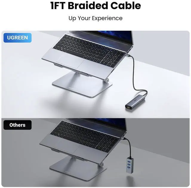 Alt view image 14 of 14 - USB C to Ethernet Adapter, 10Gbps Data Port 6-in-1 Hub Ethernet with 2*USB-C 3.2, USB-A 3.2/2.0, Gigabit RJ45, Power Port (Only for Adapter), Type C to Network Dongle for Laptop, MacBook, XPS