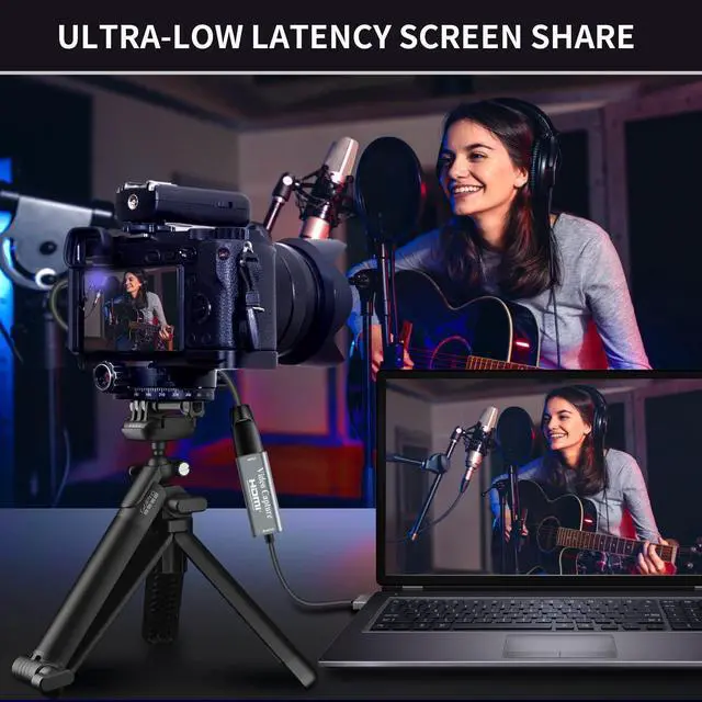 Alt view image 11 of 14 - Video Capture Cards, 4K HDMI to USB 3.0 Video Capture Device, 1080P HD 60fps Broadcast Live and Record Video Audio Grabber for Gaming, Streaming, Teaching, Video Conference (Silver)