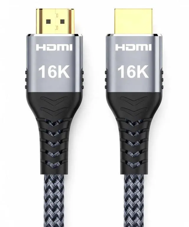 Alt view image 6 of 10 - 16K 8K 4K HDMI Cable 2.2 96Gbps 10FT, Ultra High Speed Cable 8K 4K 240Hz 144Hz 120Hz Braided HDMI Cord Compatible for PS5 Xbox Support ARC eARC HDR10+ HDCP2.3 Gaming Monitor TV Laptop Blu-ray