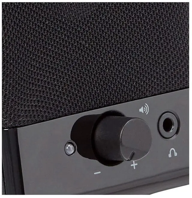 Alt view image 7 of 10 - USB-Powered Computer Speakers with Volume Control for Desktop or Laptop PC, Compact Size, Headphone Jack, Portable, Plug-N-Play, Black