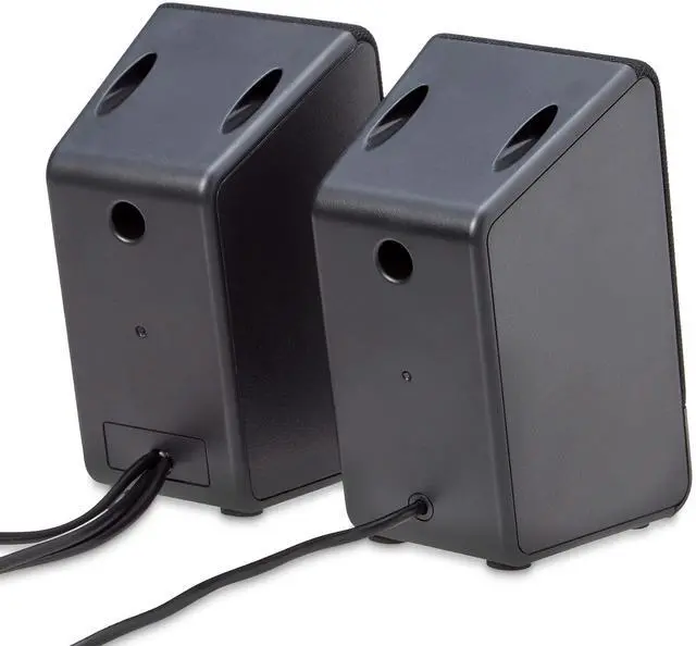 Alt view image 8 of 10 - USB-Powered Computer Speakers with Volume Control for Desktop or Laptop PC, Compact Size, Headphone Jack, Portable, Plug-N-Play, Black