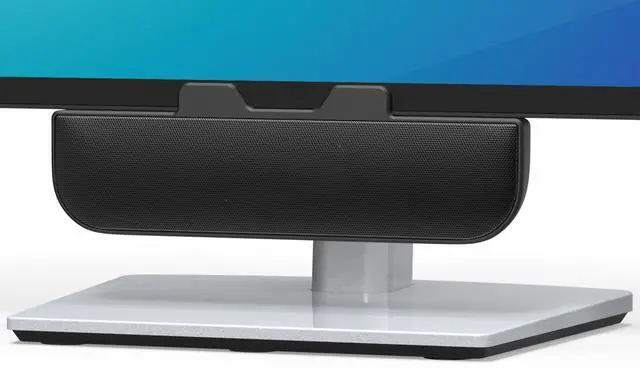 Alt view image 8 of 14 - Computer Speakers for Desktop PC, Monitor Speakers, USB Plug-in, Wired, External Speaker for Laptop, Small Computer Soundbar for PC, with Loud Sound, Deep Bass, USB-C Adapter, Easily Clamp to Monitor