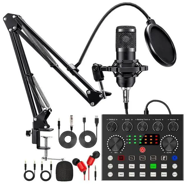Alt view image 8 of 14 - Podcast Equipment Bundle, BM800 Podcast Microphone Bundle with V8s Voice Changer, Condenser Microphone Recording Studio Package for Podcasting Live Streaming Singing PC Mobile TikTok YouTube
