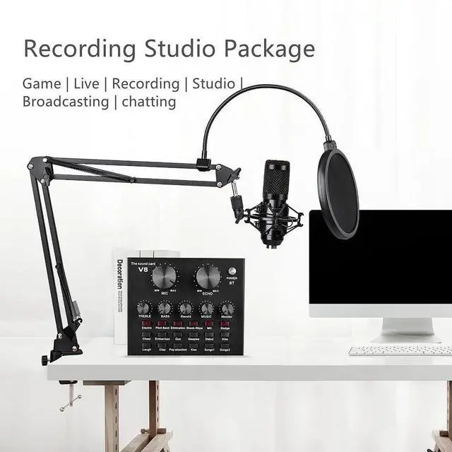 Alt view image 9 of 14 - Podcast Equipment Bundle, BM-800 Condenser with Voice Changer, Recording Studio Package - Podcast Microphone Bundle for Laptop, Streaming/Live Broadcast/YouTube Recording (AM200-V8)