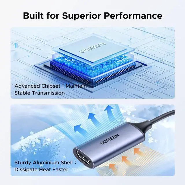Alt view image 10 of 14 - Full HD 1080P Capture Card 4K HDMI to USB 2.0 HDMI Video Capture Card USB-A/USB-C Audio Recording for Gaming, Streaming, Teaching Compatible with Switch 2/Xbox/PS4/PS5/Camera