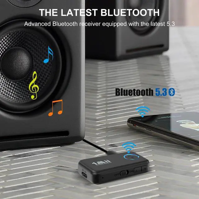 Alt view image 11 of 14 - Bluetooth 5.3 Music Receiver for Car/Home Stereo, Aux Bluetooth Adapter for Car with Volume Control Supports Hands Free Calls, 16H Battery Life