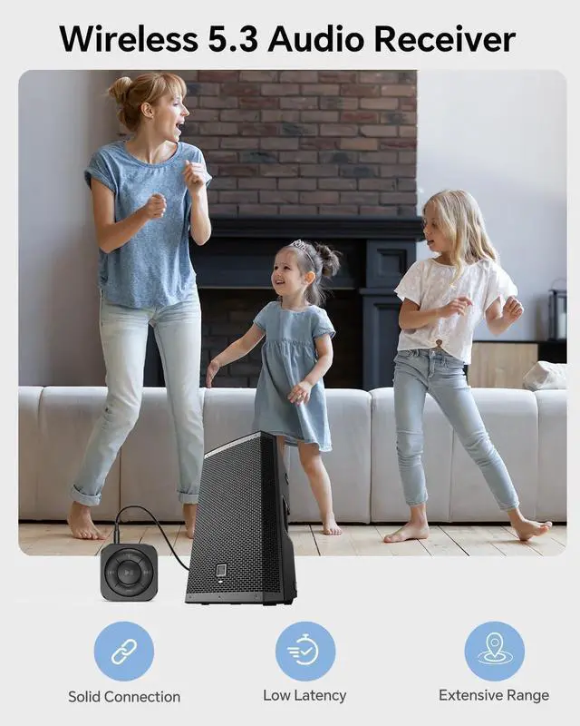 Alt view image 10 of 12 - Bluetooth 5.3 Audio Receiver for Wired Headphones, Car & Speakers, Bluetooth Headphone Adapter with Built-in Mic, Clip-On & Pass-Through Charging-BK