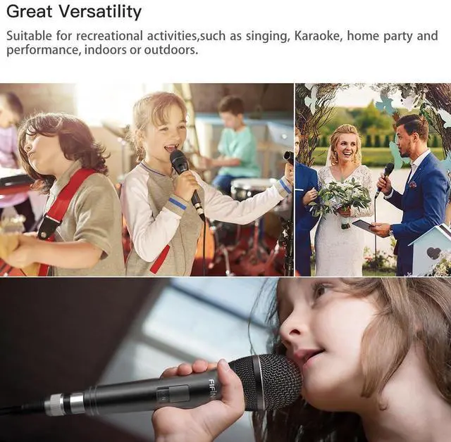 Alt view image 13 of 14 - Karaoke Microphone, Dynamic Vocal Microphone for Speaker, 6.35MM Wired Handheld Mic with On and Off Switch and 14.8ft Detachable Cable-K6