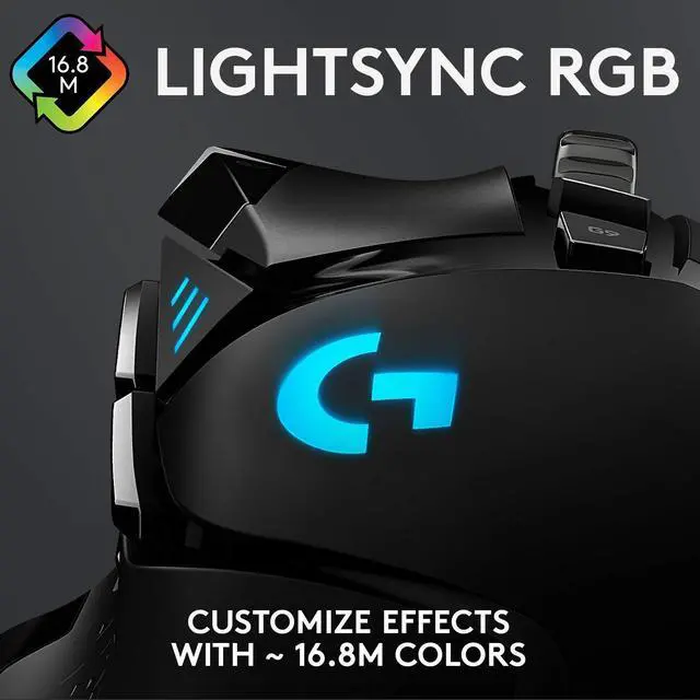 Alt view image 13 of 14 - G502 Hero High Performance Wired Gaming Mouse, Hero 25K Sensor, 25,600 DPI, RGB, Adjustable Weights, 11 Programmable Buttons, On-Board Memory, PC/Mac - Black