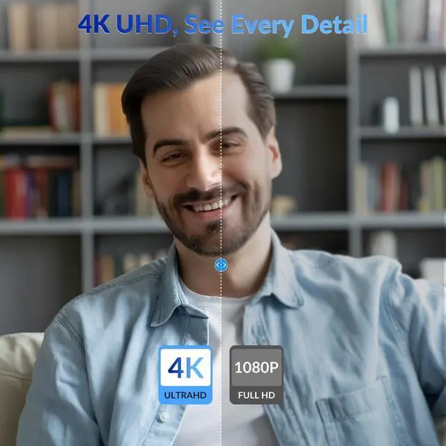 Alt view image 9 of 14 - 4K Webcam for PC with PDAF & CDAF Dual-autofocus, Ultra 4K HD, 2 Noise Reduction Mics, Auto Light Correction, USB-A, Privacy Cover, 79°FOV, Streaming Camera for PC, Mac, Laptop, Video Calls