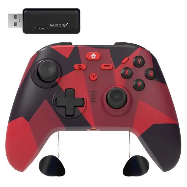Alt view image 8 of 14 - Wireless Controller for Xbox one/Series X|S/Windows 10/11, 2.4GHz Gaming Gamepad with Hall Effect Joystick, Back Button, Marco/Turbo/Dual Vibration, 3.5mm Audio Jack (Red)