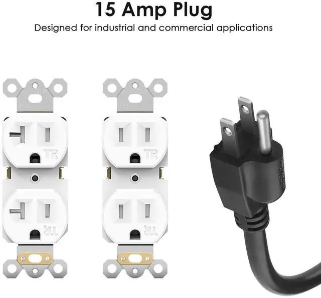 Alt view image 10 of 14 - Heavy Duty Surge Protector Power Strip 4800J, Garage Metal 8 Outlets 20 Amp 12 Gauge, High Amp 5-15P Adapter Shop 6-20R T-Slot Industrial Outlet, 6 FT Extension Cord Commercial for Appliance