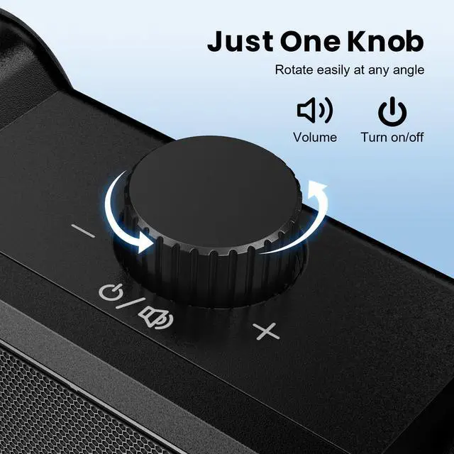 Alt view image 8 of 10 - Computer Speakers for Desktop PC Monitor, Easy Volume Knob, Sturdy Clamp, Basic Sound, Laptop Speakers with Compact Design, USB/USB C Adapter for Power and Audio(Black)