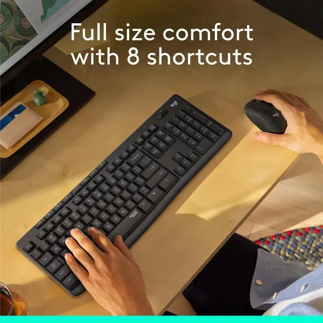 Alt view image 12 of 14 - MK295 Wireless Mouse & Keyboard Combo with SilentTouch Technology, Full Numpad, Advanced Optical Tracking, Lag-Free Wireless, 90% Less Noise - Graphite