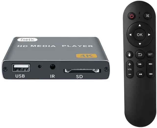 Alt view image 8 of 14 - 4K Digital Media Player, TV MP4 Video Player with HDMI/AV Output, Digital Signage Mini HD Media Players for USB Drives/SD Cards, H.265/HEVC, Looping, Auto Playback, Grey