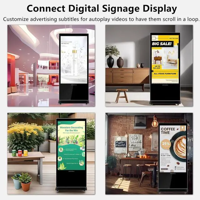 Alt view image 13 of 14 - 4K Digital Media Player, TV MP4 Video Player with HDMI/AV Output, Digital Signage Mini HD Media Players for USB Drives/SD Cards, H.265/HEVC, Looping, Auto Playback, Grey