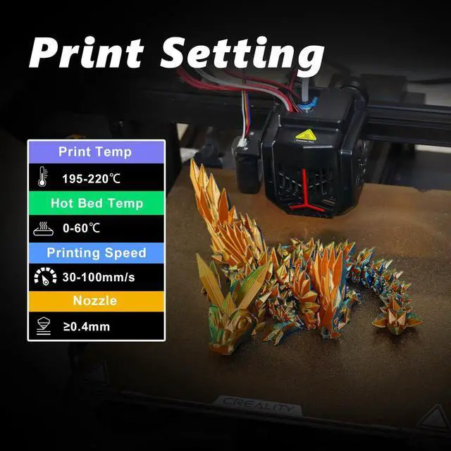 Alt view image 13 of 14 - 3D PLA Filament 1.75mm Bundle, Tricolor 3D Printer Filament Bundle, Rainbow Silk PLA Filament Bundle, PLA Filament for 3D Printer 3D Pen, Dimensional Accuracy +/-0.02mm, 200g x 4 Spools