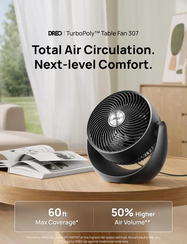 Alt view image 9 of 14 - Fan for Bedroom, Table Air Circulator for Whole Room, 11 Inch, 60ft Strong Airflow, 120° adjustable tilt, 20db Low Noise, Quiet, 3 Speeds, 2025 New Desk Fan for Office, Kitchen, Home