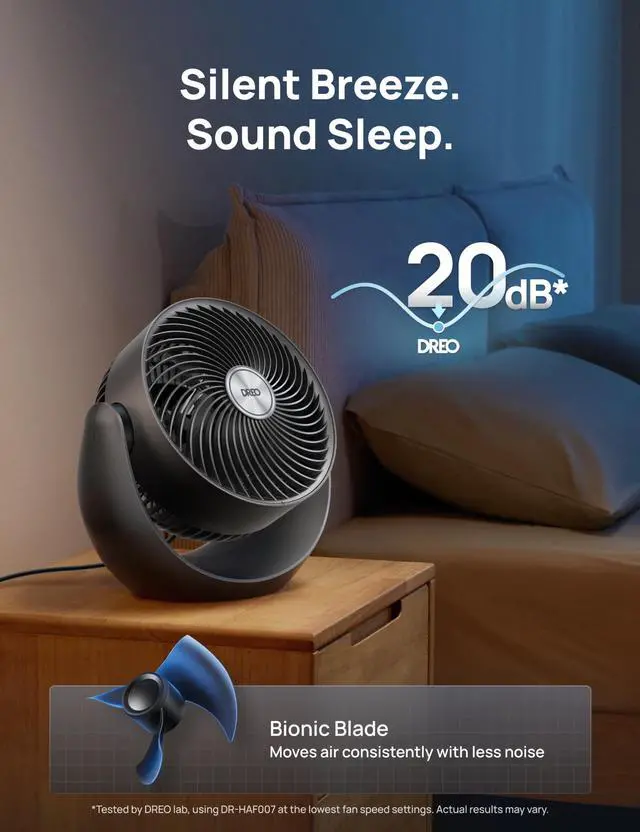 Alt view image 12 of 14 - Fan for Bedroom, Table Air Circulator for Whole Room, 11 Inch, 60ft Strong Airflow, 120° adjustable tilt, 20db Low Noise, Quiet, 3 Speeds, 2025 New Desk Fan for Office, Kitchen, Home