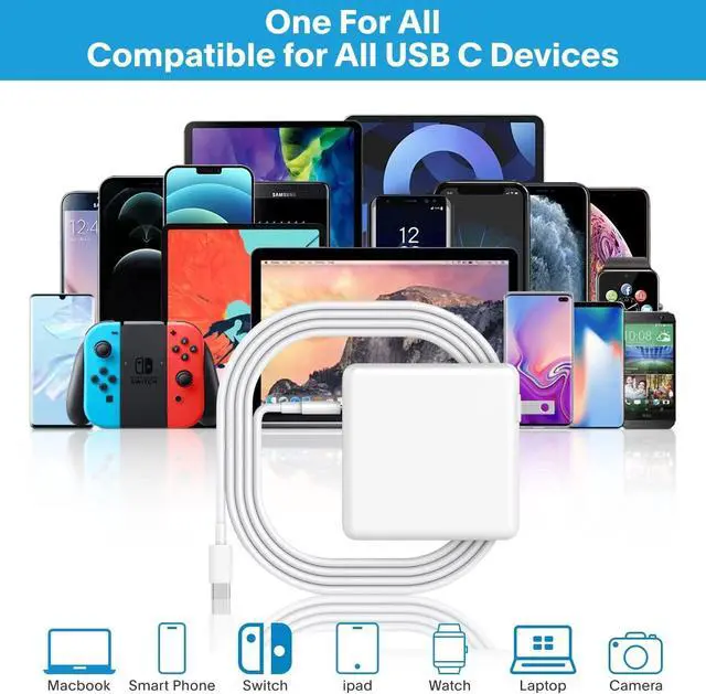 Alt view image 12 of 14 - Mac Book Pro Charger-118W USB C Fast Charger Power Adapter Compatible with MacBook Pro/MacBook Air 16 15 14 13 Inch, M1 M2 M3 M4 M5, New iPad Pro and All USB C Device, 6.6ft Charge Cable