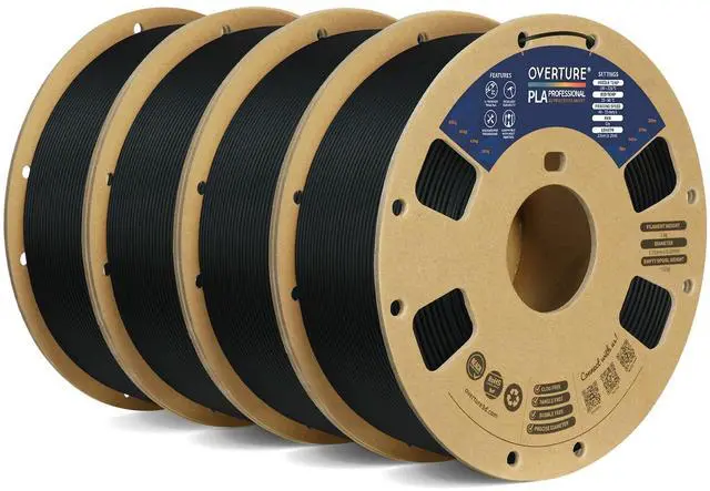 Alt view image 8 of 14 - 4KG Bundle PLA Plus (PLA+) Filament 1.75mm, Stronger & More Durable, Professional Toughness 3D Printer Filament 1kg (2.2lbs) 4 Pack, High Precision +/- 0.02mm, Tangle-Free (Black*4)