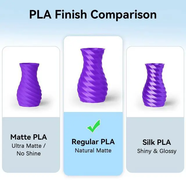 Alt view image 14 of 14 - 3D Printer Filament 250g 53mm Spool - 1.75mm High Precision Regular PLA Compatible with Bambu Lab A1 mini, Creality Ender-3 V3, FLASHFORGE, Black, White, Red, Green, Blue, Purple for Beginners
