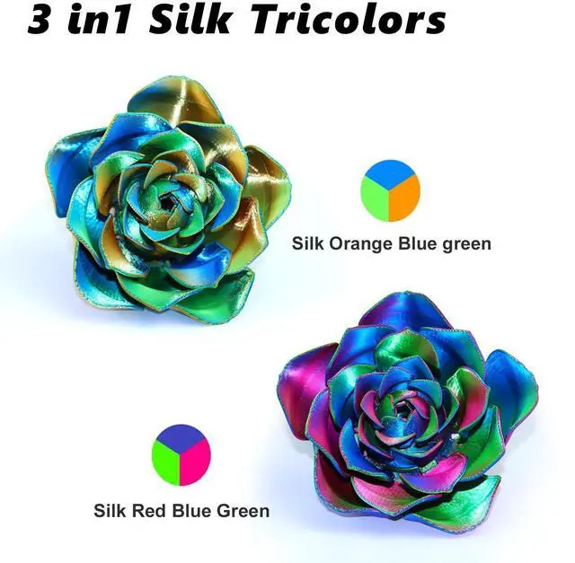 Alt view image 11 of 14 - 3D PLA Filament 1.75mm Bundle, Tricolor 3D Printer Filament Bundle, Rainbow Silk PLA Filament Bundle, PLA Filament for 3D Printer 3D Pen, Dimensional Accuracy +/-0.02mm, 200g x 4 Spools