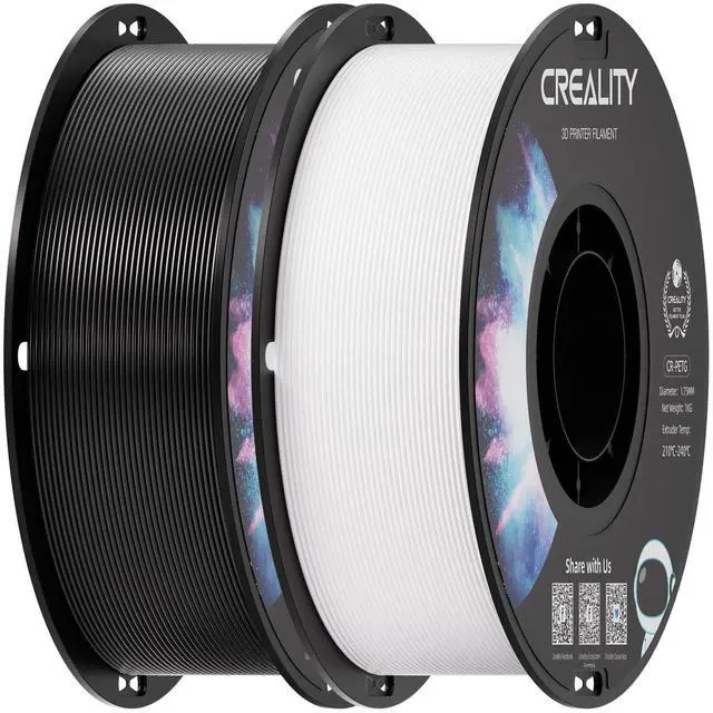 Alt view image 8 of 14 - 2 kg Black & White PETG 1.75mm Filament, 3D Printer Filament Bundle, Excellent Toughness High Precision, Odorless Non-Toxic Moistureproof, Glossy, Accuracy +/- 0.02mm