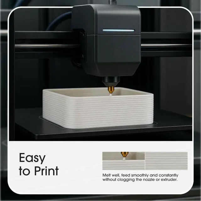 Alt view image 13 of 14 - PLA+ Filament 1.75mm, 3D Printer Filament PLA Plus, Dimensional Accuracy +/- 0.03mm, 1KG Spool (2.2 LBS) 3D Printing Filament for 3D Printers, Cold White