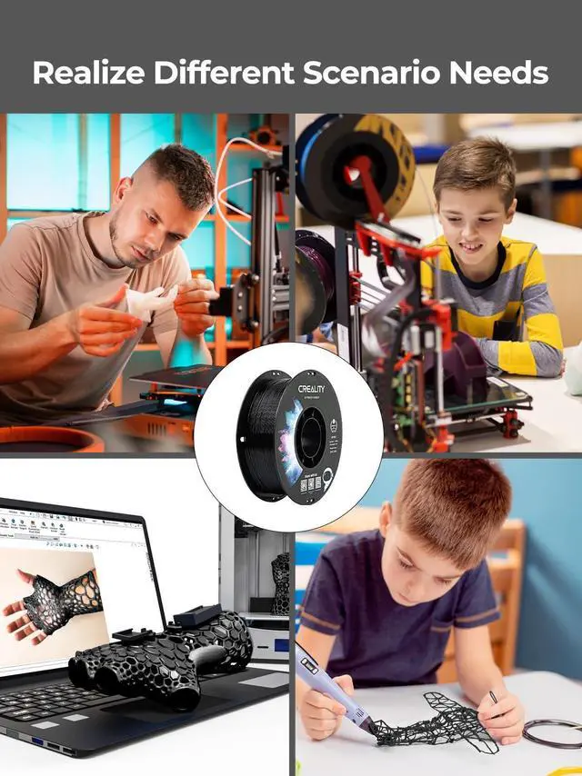 Alt view image 14 of 14 - 2 kg Black & White PETG 1.75mm Filament, 3D Printer Filament Bundle, Excellent Toughness High Precision, Odorless Non-Toxic Moistureproof, Glossy, Accuracy +/- 0.02mm