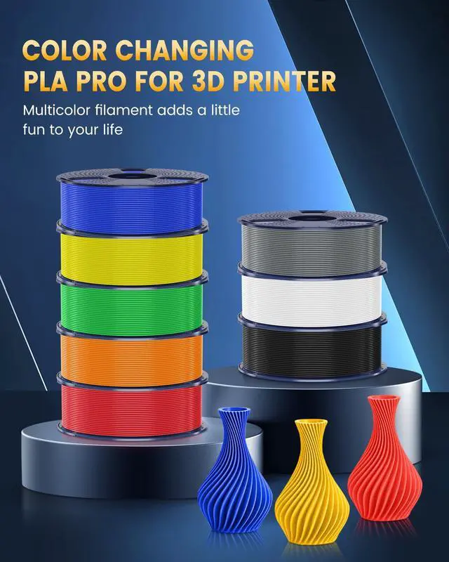 Alt view image 14 of 14 - PLA+2.0 3D Printer Filament Bundle, 4KG Upgrade PLA+ Filament 1.75mm, Tougher and Stronger, Dimensional Accuracy +/-0.02mm, 1KG per Spool, 4 Packs, 4KG Total, Black