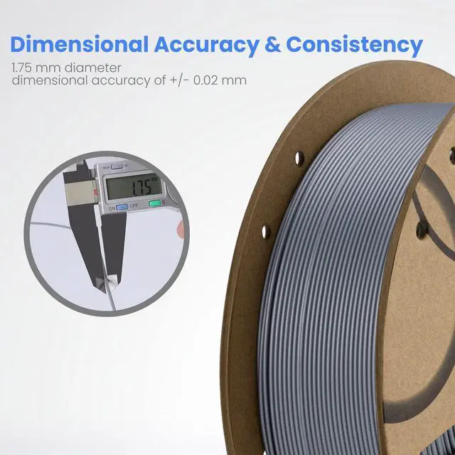 Alt view image 10 of 14 - PLA Filament 1.75mm Black 2KG, 3D Printer Filament Dimensional Accuracy +/- 0.02mm, 2 Pack 1kg Cardboard Spool(2.2lbs) 3D Printing Filament Fits for Most FDM 3D Printers