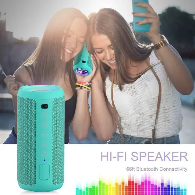 Alt view image 14 of 14 - Portable Bluetooth Speakers, IPX7 Waterproof Wireless Speaker with 24W Loud Stereo Sound, Outdoor Speaker with Bluetooth 5.3, Deep Bass, RGB Lights, Dual Pairing, 30H Playtime for Home