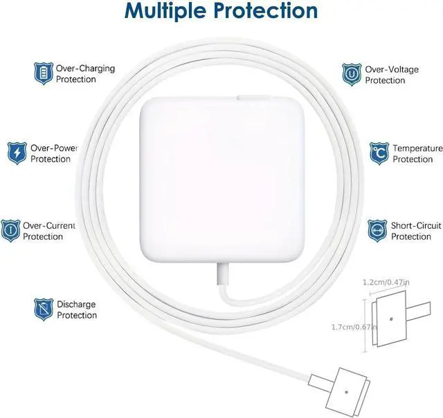 Alt view image 10 of 12 - Mac Book Pro Charger - 60W Mag 2 Power Adapter,Compatible with Between 2012-2017 & A1502