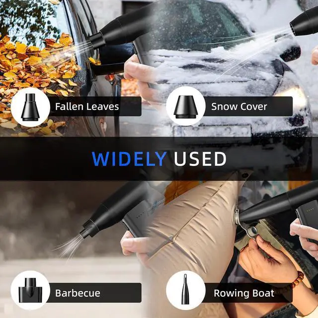 Alt view image 11 of 14 - Electric Compressed Air Duster Mini Blower Cordless with Computer Vacuum Cleaner kit Lighting 180,000 RPM 5 Speed Handheld 3 in 1 USB-C for pc Keyboards Home Car BBQ Grill