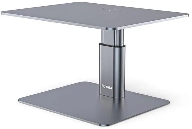 Alt view image 8 of 14 - Monitor Stand, Adjustable Monitor Riser Metal Computer Stand Compatible with TV, PC, Laptop, Computer, iMac, and All Screen Display-Space Grey
