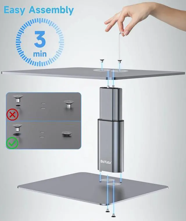 Alt view image 13 of 14 - Monitor Stand, Adjustable Monitor Riser Metal Computer Stand Compatible with TV, PC, Laptop, Computer, iMac, and All Screen Display-Space Grey
