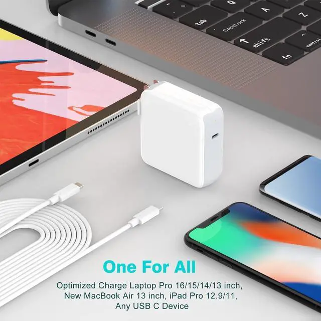 Alt view image 13 of 14 - 96W USB C Charger for MacBook Pro 16, 15, 14, 13 inch 2025 2024, 2023, 2022, 2021, M4 M3 M2 M1 MacBook Air, USBC Laptop Power Adapter, iPad, LED, 6.6ft 5A Cable Charging as Fast as Original Quality