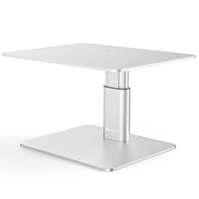 Alt view image 8 of 14 - Monitor Riser Stand, Adjustable Height Metal Desktop Stand Storage Organizer Compatible with TV, PC, Laptop, Computer, iMac, and All Screen Display-Silver