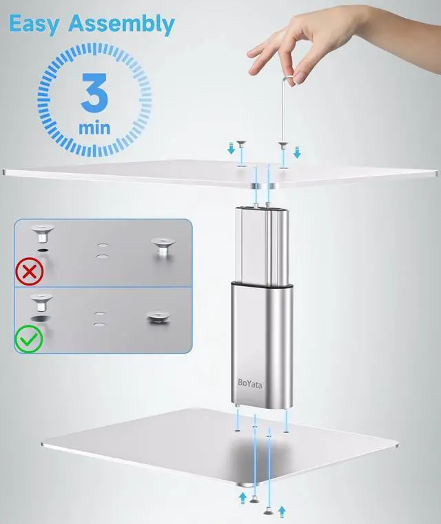 Alt view image 13 of 14 - Monitor Riser Stand, Adjustable Height Metal Desktop Stand Storage Organizer Compatible with TV, PC, Laptop, Computer, iMac, and All Screen Display-Silver