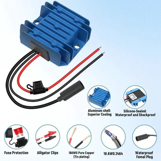 Alt view image 10 of 14 - Starlink Mini 12V Adapter Power Cable, 12V/24V to 30V 3.5A DC Step Up Converter for Starlink Mini Power Supply with Female Plug, Compatible with Battery/RV/Yacht Off-Grid Power Solution