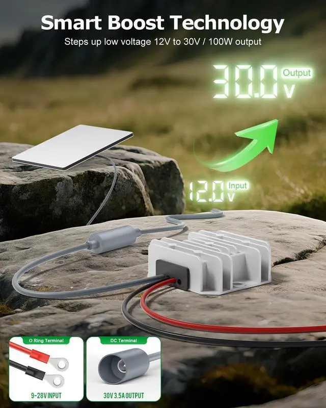 Alt view image 9 of 14 - Starlink Mini 12V Adapter DC Step Up Converter 12V to 30V 3.5A Smart Boost Starlink Mini Power Supply Cable Battery Pack for RV Accessories 9-28V Input with Waterproof DC Port No Voltage Drop