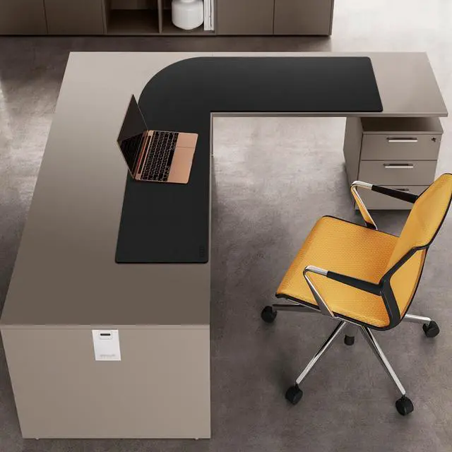 Alt view image 8 of 12 - L Shaped Corner Desk Pad, 43.3"x47.2" Leather Desk Mat, Waterproof Large Corner Mouse Pad for Office Home, L-Shaped Desk Cover Gaming Setup Computer Protection Supplies (Black)