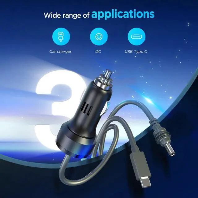 Alt view image 10 of 14 - 3 in 1 Starlink Mini Cable 16.4FT/ 5M, High-Speed USB C/Car Charger/DC to DC Replacement Cable for Starlink Mini Power, Waterproof Extension Power Accessories