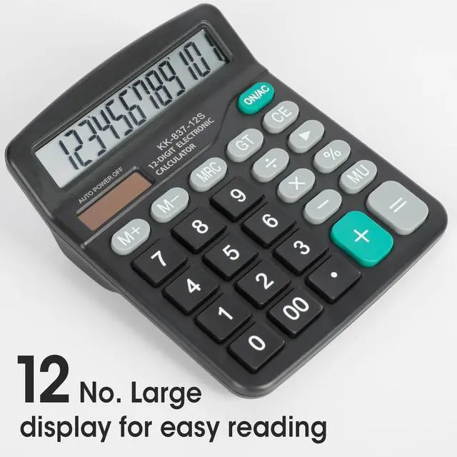 Alt view image 9 of 14 - 8 Pack Calculator Bulk, 12 Digits Calculators Desktop with Large LCD Display and Sensitive Butto, Solar and Battery Dual Power, Desk Calculator for Office, School, Home